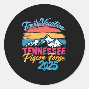 Tennessee Smoky Mountains Family Vacation 2025 Pig Classic Round Sticker