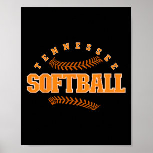 Tennessee Softll Vintage Mens Kids Team Retro Soft Poster