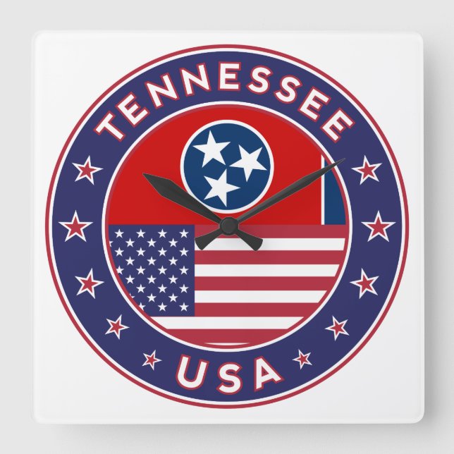 Tennessee Square Wall Clock (Front)