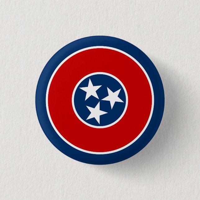 Tennessee State Flag 1 Inch Round Button (Front)