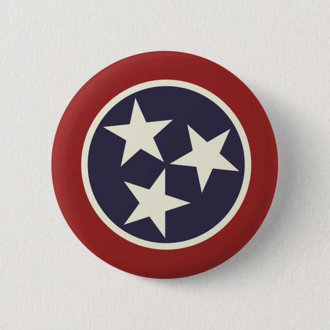 Tennessee state flag 2 inch round button (Front)
