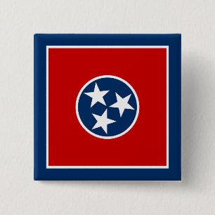 Tennessee State Flag 2 Inch Square Button