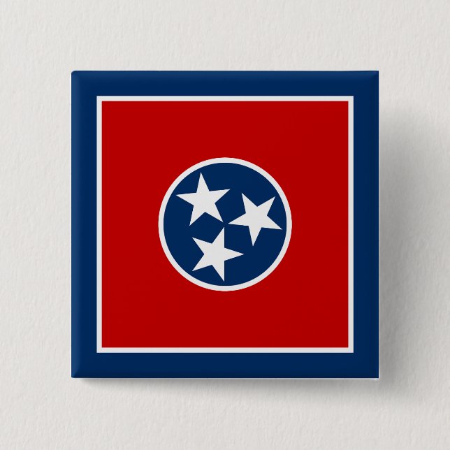 Tennessee State Flag 2 Inch Square Button (Front)