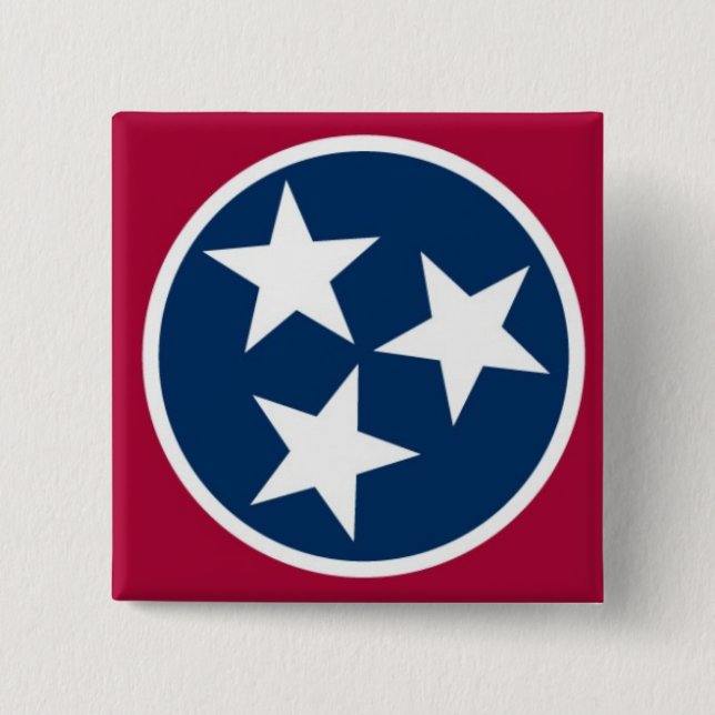 Tennessee State Flag 2 Inch Square Button (Front)