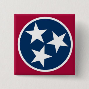 Tennessee State Flag 2 Inch Square Button