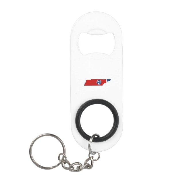 Tennessee State Flag and Map Mini Bottle Opener (Front)