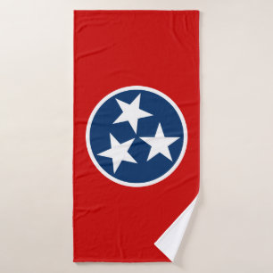 Tennessee State Flag Blue White Stars Bath Towel