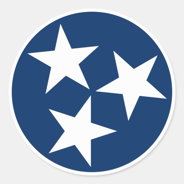 Tennessee State Flag Blue White Stars Classic Round Sticker (Front)
