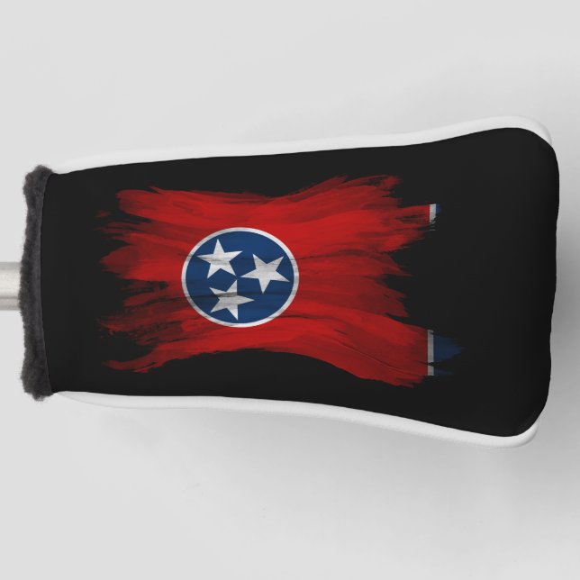 Tennessee state flag brush stroke, Tennessee flag Golf Head Cover (Front)