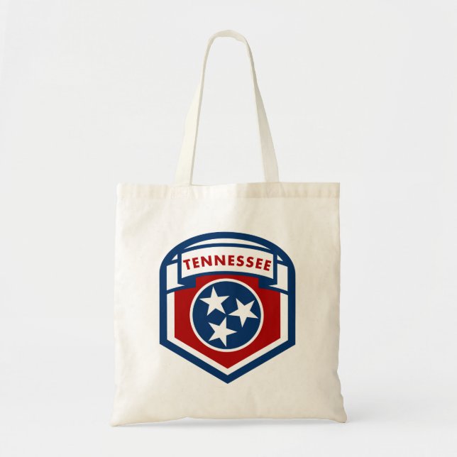 Tennessee State Flag Crest Shield Style Tote Bag (Front)