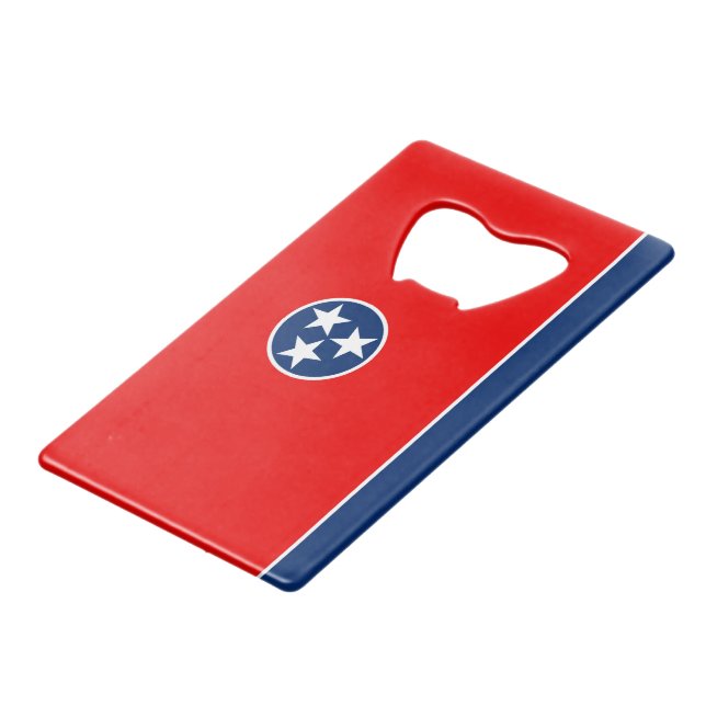 Tennessee State Flag Design Credit Card Bottle Opener (Back Angled)