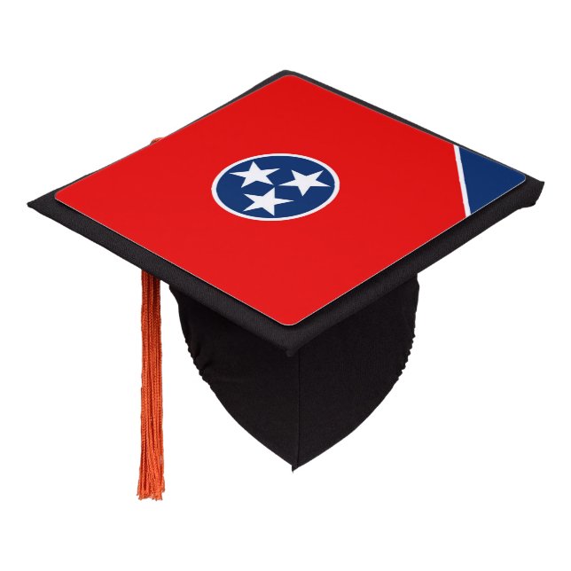 Tennessee State Flag Design Graduation Cap Topper (Angled)