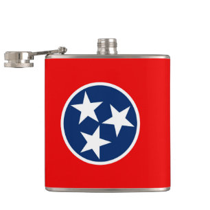 Tennessee State Flag Design Hip Flask