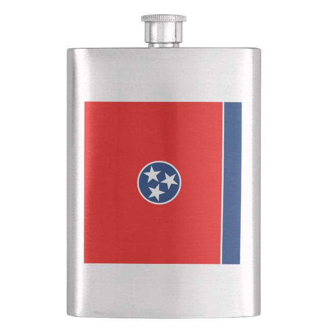 Tennessee State Flag Design Hip Flask (Front)