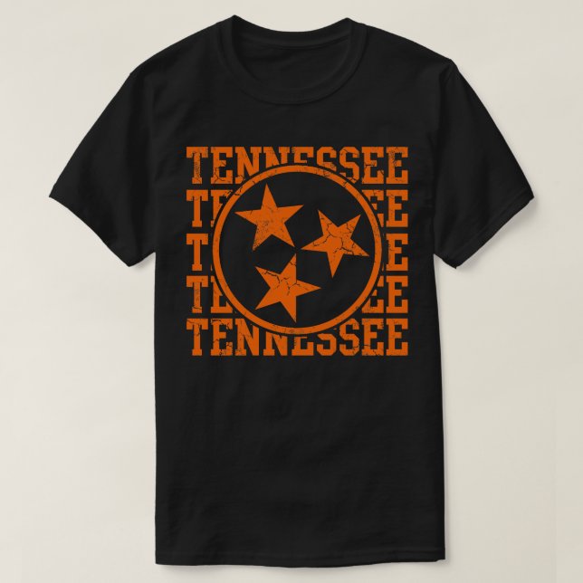 Tennessee State Flag Distressed Graphic T-Shirt (Design Front)