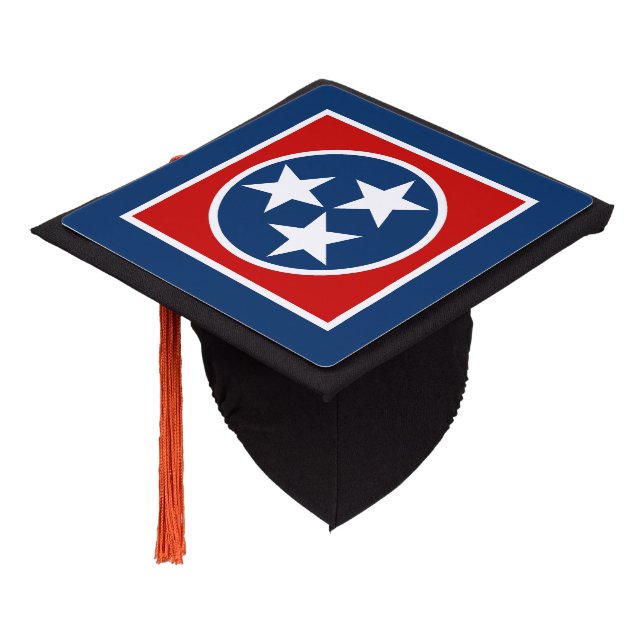 Tennessee State Flag Graduation Cap Topper (Angled)
