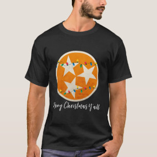 Tennessee State Flag Merry Christmas Yall Cute Sou T-Shirt