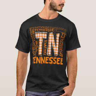 Tennessee State Flag Orange Plaid Tn T-Shirt