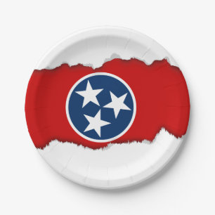 Tennessee State Flag Paper Plate