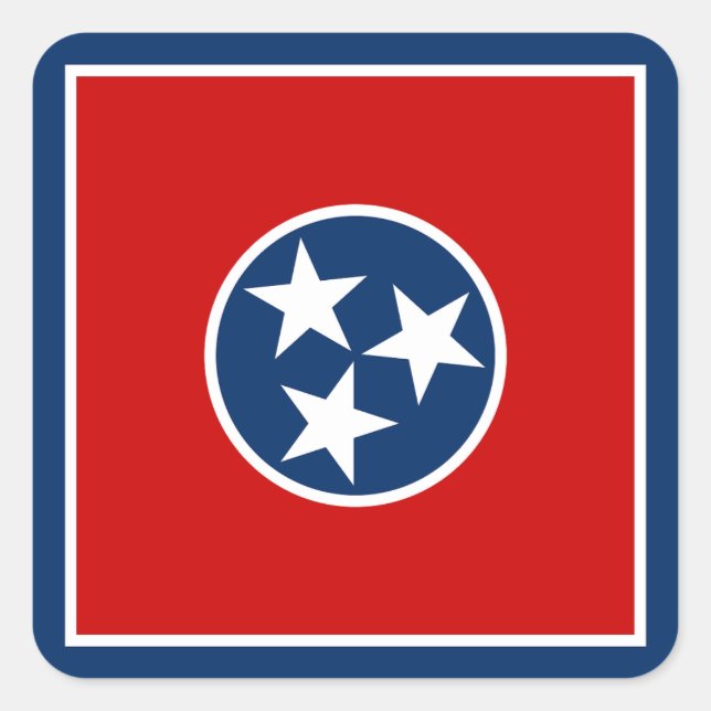Tennessee State Flag Square Sticker (Front)