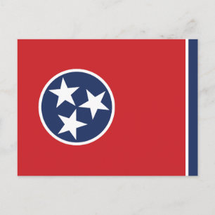Tennessee State Flag Three Stars Blue Circle Postcard