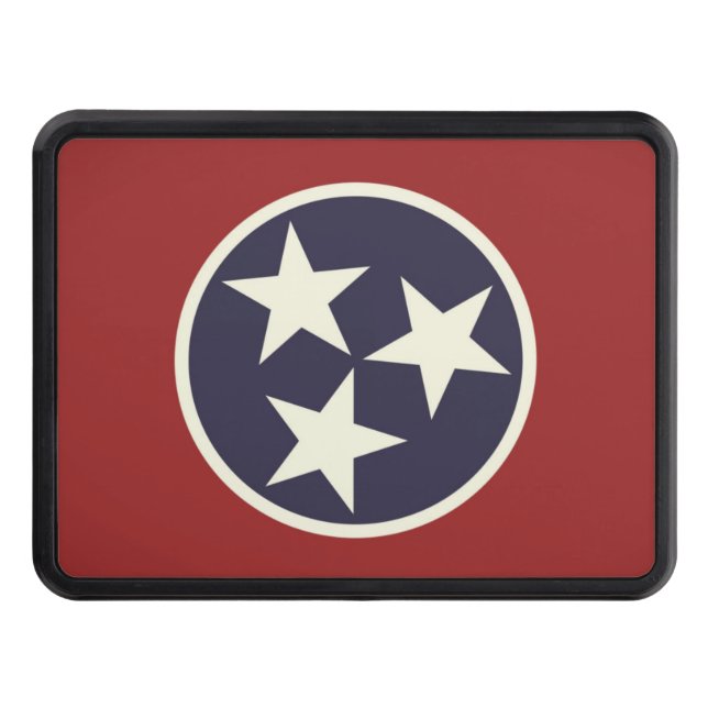 Tennessee state flag trailer hitch cover (Front)