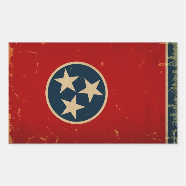 Tennessee State Flag VINTAGE Sticker (Front)
