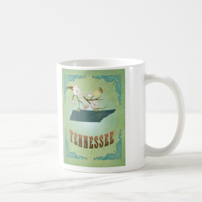 Tennessee State Map – Green Coffee Mug (Right)
