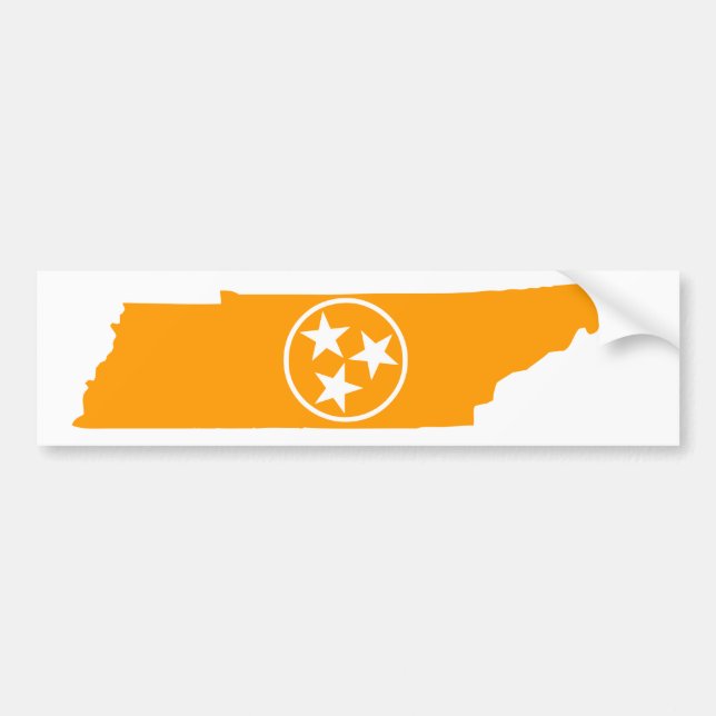 Tennessee State Orange Bumper Sticker (Front)