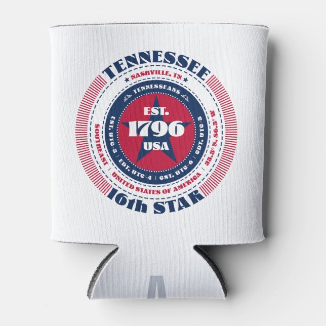 Tennessee State Pride Monogram Cooler (Front)