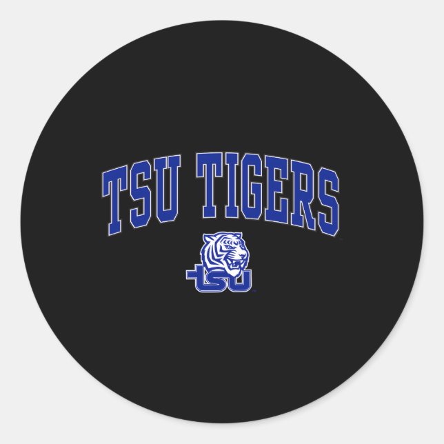 Tennessee State Tigers Arch Over Classic Round Sticker (Front)