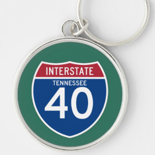 Tennessee TN I-40 Interstate Highway Shield - Keychain
