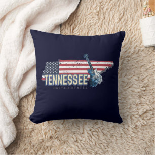 Tennessee United States Retro State Vintage USA Lu Throw Pillow