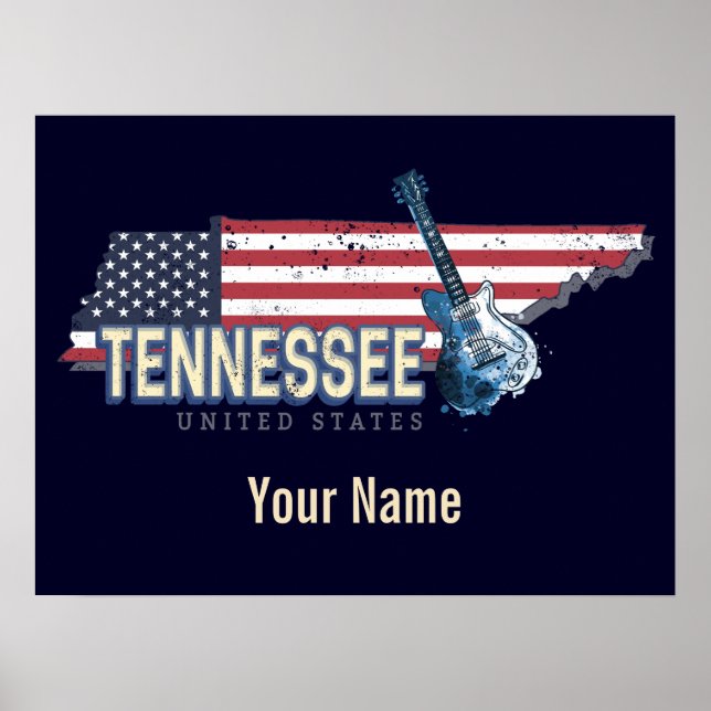 Tennessee United States Retro State Vintage USA Poster (Front)