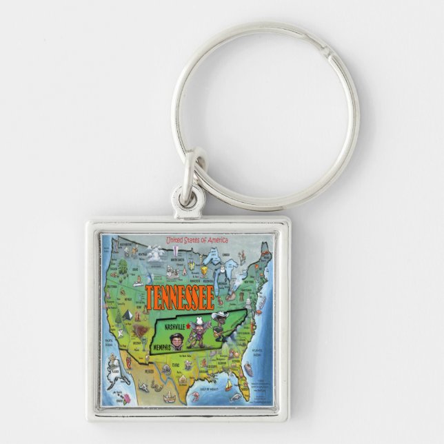 Tennessee USA Map Keychain (Front)