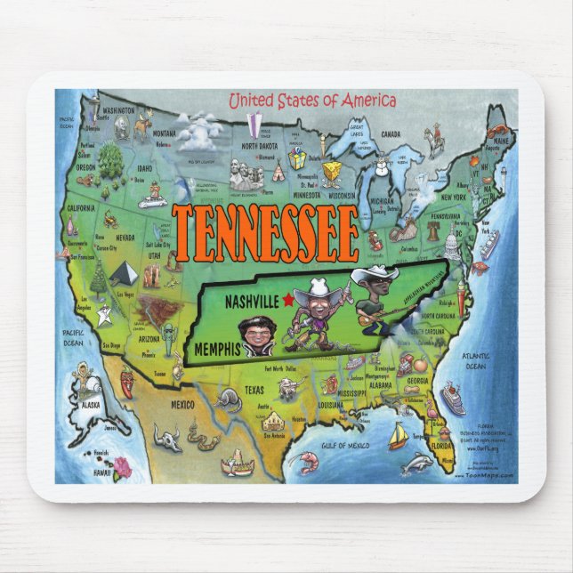 Tennessee USA Map Mouse Pad (Front)