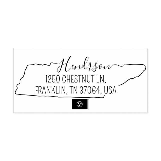  Tennessee USA Return Address Custom Self-inking Stamp (Design)