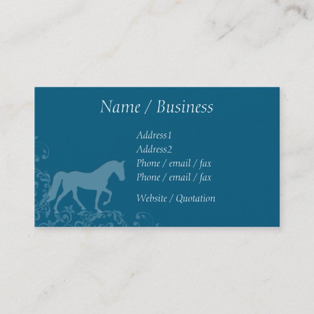 Tennessee Walking Horse Flourish Profile Business Card (Front)