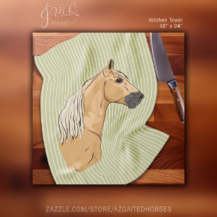Tennessee Walking Horse Gaited Palomino Striped Kitchen Towel