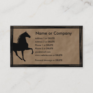Tennessee Walking Horse Silhouette Profile Business Card