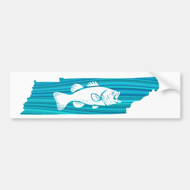 Tennessee Wave Fishing Bumper Sticker (Front)