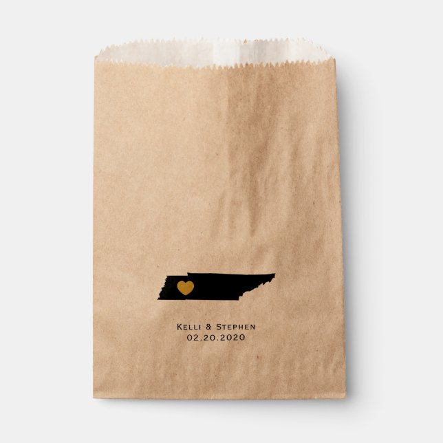 Tennessee Wedding Favour Treat Sacks, Gift Bags (Front)