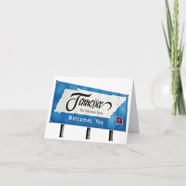 Tennessee Welcomes You Highway Sign Greeting Card (Front)