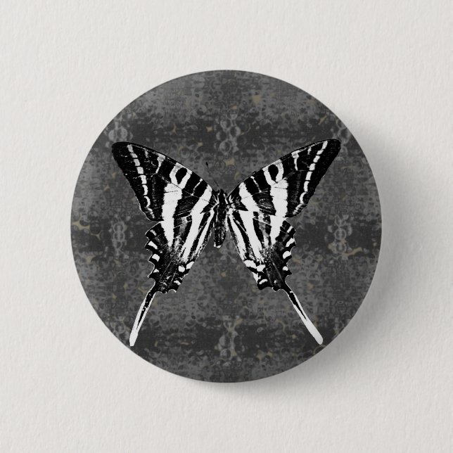 Tennessee Zebra Swallowtail Butterfly 2 Inch Round Button (Front)