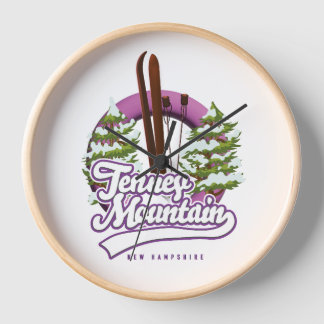 Tenney mountain new hampshire ski logo clock