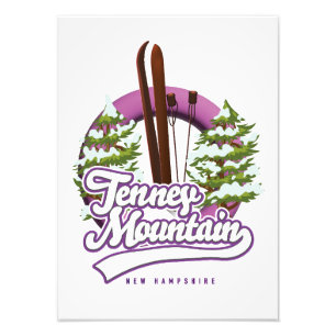 Tenney mountain new hampshire ski logo photo print