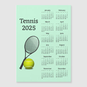 Tennis 2025 Calendar Magnetic Card