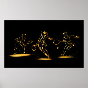 Tennis 2 Brighter Gold Colour Poster