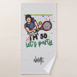 Tennis 30th Birthday for Player  Bath Towel