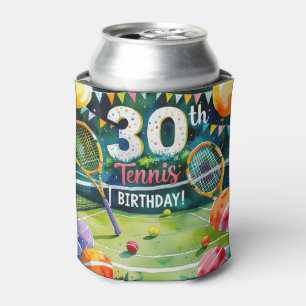 Tennis 30th Birthday themed Can Cooler